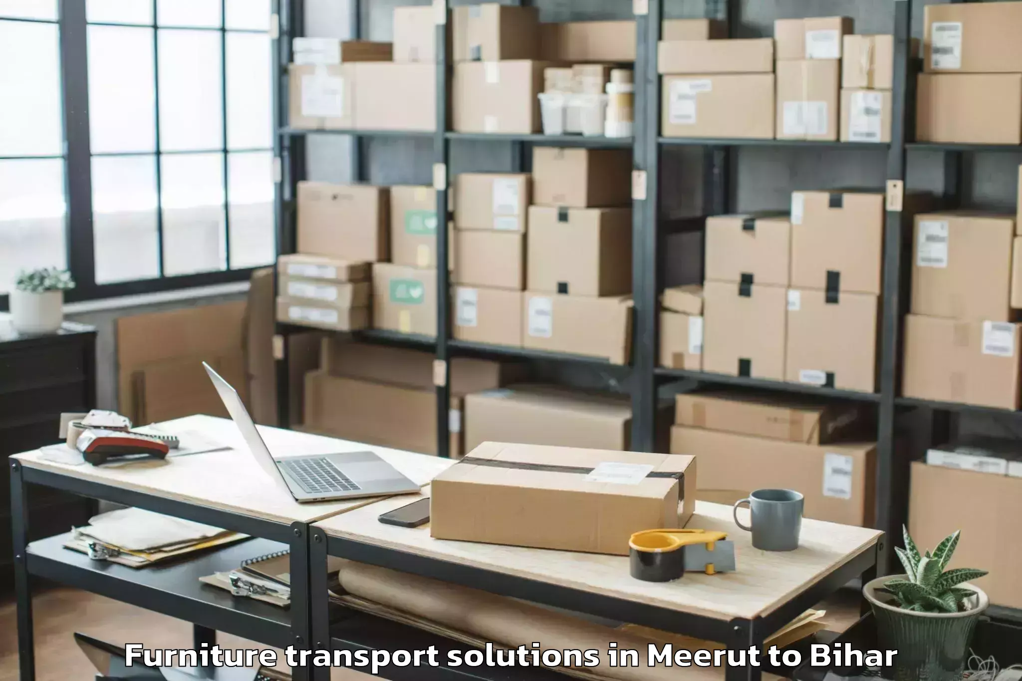 Book Meerut to Nabinagar Furniture Transport Solutions Online